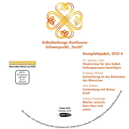Selbstheilungskonferenz Schwerpunkt Sucht, DVD-Komplettpaket 6 DVD-Wissen - Experten Know How - Dokus, Filme, Vorträge, Bücher